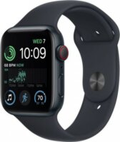 Apple Watch SE (2022) LTE (44mm) Okosóra - Éjfekete Alumíniumtok Fekete Sportszíjjal