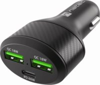 Natec Coney 2x USB-A/USB-C Autós töltő - Fekete (60W)