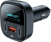 Acefast B5 2x USB Type-C / USB-A Autós töltő - Fekete (101W)