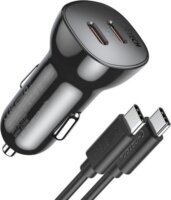 Choetech TC0008 2x USB-C Autós töltő - Fekete (40W)