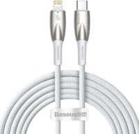 Baseus Glimmer Series USB-C apa - Lightning apa 2.0 Adat és töltőkábel - Fehér (2m)