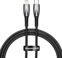 Baseus Glimmer Series USB-C apa - Lightning apa 2.0 Adat és töltőkábel - Fekete (1m)