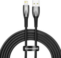Baseus Glimmer Series USB-A apa - Lightning apa 2.0 iPhone töltőkábel - Fekete (2m)