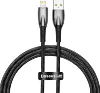 Baseus Glimmer Series USB-A apa - Lightning apa 2.0 Adat és töltőkábel - Fekete (1m)