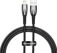Baseus Glimmer Series USB-A apa - Lightning apa 2.0 iPhone töltőkábel - Fekete (1m)