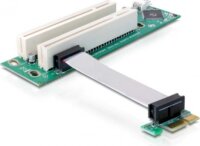 DeLOCK kiemelő kártya PCI Express x1 > 2x PCI 32Bit 5 V, flexibilis kábellel, 9 cm, balos