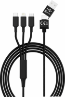 Smrter Hydra ULTRA 5in1 USB-A/USB-C apa - Micro USB/USB-C/Lightning apa 2.0 Adat és töltőkábel - Fekete (1.2m)
