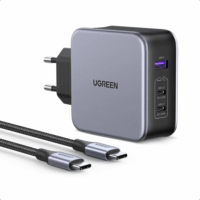 Ugreen GaN USB-A/2x USB-C Hálózati töltő - Szürke (140W)