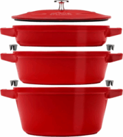 Staub La Cocotte Öntöttvas Edénykészlet - Piros (3 részes)