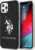 US Polo Big Horse Apple iPhone 12/12 Pro Műanyag Tok - Fekete/Mintás