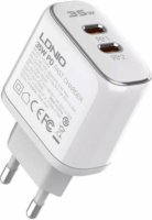 Ldnio A2528M 2x USB-C Hálózati töltő - Fehér (5V / 3A)