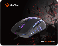 Meetion MT-C011 Vezetékes Gaming Egér + Egérpad - Fekete