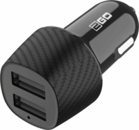 2GO 2x USB-A Autós töltő - Fekete (5V)