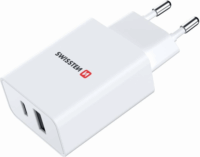Swissten Travel USB-A/USB-C Hálózati töltő - Fehér (30W)