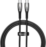 Baseus Glimmer Series USB-C apa - USB-C apa Adat és töltőkábel - Fekete (1m)