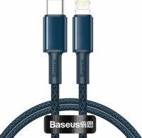 Baseus High Density Braided USB-C apa - Lightning apa Adat és töltőkábel - Kék (1m)
