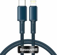 Baseus High Density Braided USB-C apa - Lightning apa Adat és töltőkábel - Kék (1m)