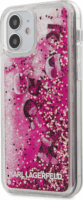 Karl Lagerfeld Liquid Glitter Charms Apple iPhone 12 Mini Szilikon Tok - Pink/Mintás