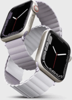 Uniq Revix Apple Watch S4/S5/S6/S7/S8/S9/SE/Ultra Mágneses Szilikon szíj 42/44/45/49mm - Szürke/Fehér