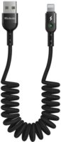 Mcdodo CA-6410 USB-A apa - Lightning apa 2.0 Spirálos iPhone töltő kábel - Fekete (1.8m)