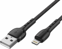 Recci RTC-N16LB USB-A apa - Lightning apa Adat és töltő kábel - Fekete (1m)