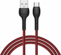Recci RTC-N16CR USB-A apa - USB Type-C apa Adat és töltő kábel - Piros (1m)