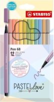 Stabilo Pen 68 Pastellove Rostirón készlet - Vegyes színek (12 db / csomag)