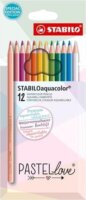 Stabilo Aquacolor Pastellove Akvarell színes ceruza készlet (12 db / csomag)