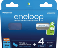 Panasonic BK-4MCDEC4BE Eneloop AAA 800mAh Újratölthető Ceruzaelem (4db/csomag) + Tok