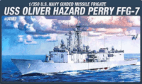 Academy USS Oliver Hazard Perry FFG-7 csatahajó műanyag modell (1:350)