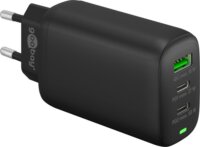 Goobay 61760 2x USB-C/USB-A Hálózati töltő - Fekete (65W)