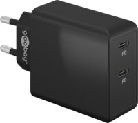 Goobay 61757 2x USB-C Hálózati töltő - Fekete (36W)