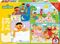 Schmidt Spiele Szezám utca Tevékenységek - 3 az 1-ben puzzle 3x24 darabos