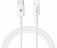 Recci RTC-P05CL USB-C apa - Lightning apa Adat és töltő kábel - Fehér (1,5m)