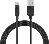 Recci RCL-P100B Lightning apa - USB-A apa Adat és töltő kábel - Fekete (1m)