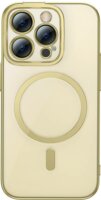 Baseus Glitter Apple iPhone 14 Pro Max Magsafe Tok+kijelzővédő - Átlátszó/Arany