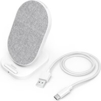 Hama QI FABRIC FC-10S Vezeték nélküli Mobiltelefon Töltő - Fehér/Szürke (10W)