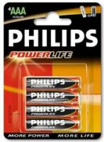 Philips LR03/AM4 1.5V PowerLife AAA alkaline 4db/cs blisteres