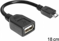 DeLOCK USB micro-B apa > USB 2.0-A anya OTG flexibilis kábel, 18 cm