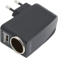 LogiLink Hálózati szivargyújtó töltő, 1-port USB, 1000mA