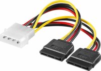 Akyga Molex / 2x SATA táp átalakító és elosztó kábel 15cm