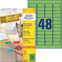 Avery Zweckform 45,7 x 21,2mm Etikett tintasugaras és lézer nyomtatóhoz zöld (960 címke / csomag)