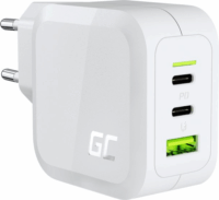 Green Cell PowerGaN 2x USB-C / 1x USB-A Hálózati töltő - Fehér (65W)