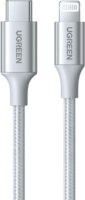 Ugreen US304 USB-C apa - Lightning apa 2.0 Adat és töltőkábel - Fehér (1m)