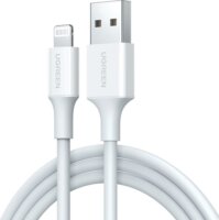 Ugreen US155 USB-A apa - Lightning apa 2.0 Adat és töltőkábel - Fehér (1.5m)