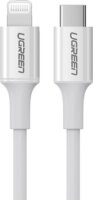 Ugreen US171 USB-C apa - Lightning apa 2.0 Adat és töltőkábel - Fehér (2m)