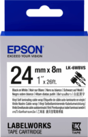 Epson LK-6WBVS szalag 24mm / 8m - Fehér alapon fekete