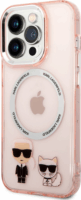 Karl Lagerfeld and Choupette Apple iPhone 14 Pro Szilikon Tok - Rózsaszín/Átlátszó