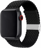 Phoner Spun Apple Watch S1/S2/S3/S4/S5/S6/S7/S8/S9/SE Csatos Fonott Szövet Pánt 38/40/41mm - Fekete