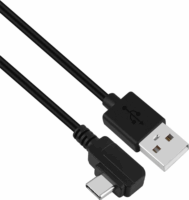 Stansson CZ-237-D USB-A apa - USB-C apa 2.0 Derékszögű adat és töltőkábel - Fekete (2m)